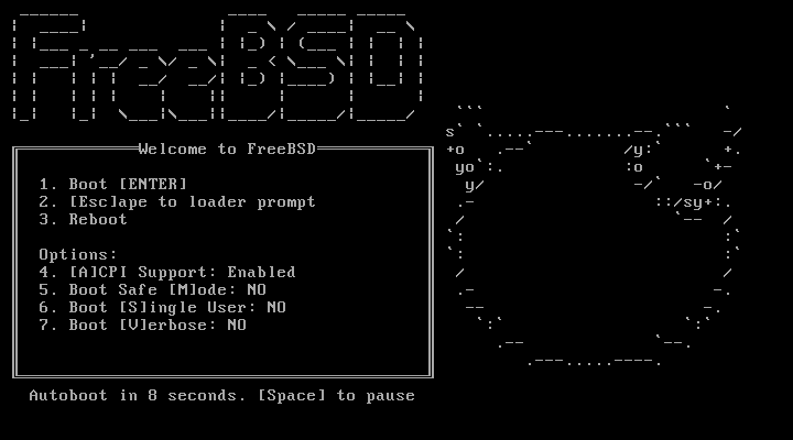 Меню загрузчика FreeBSD